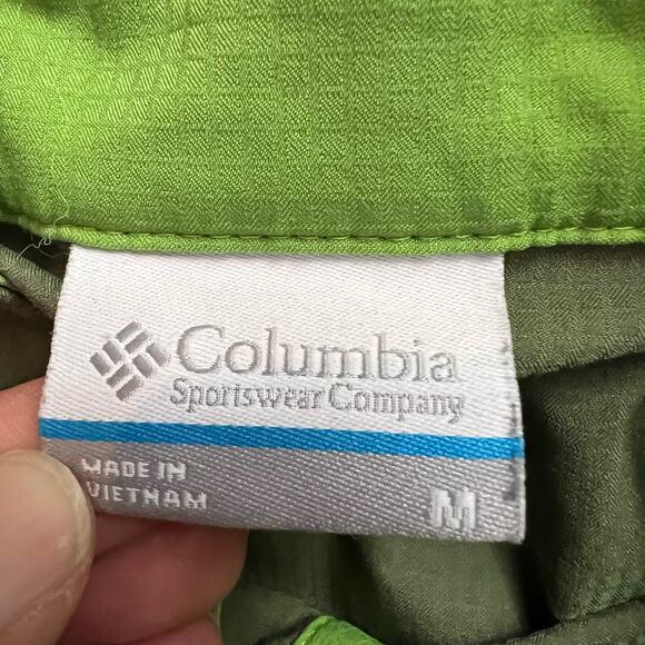 Columbia Jacket Mens Medium Quarter Snap Lightweight Gren Coat - Picture 4 of 8